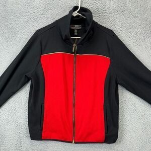 Lauren Active Ralph Lauren Fleece Jacket Womens XL Red Black Colorblock Full Zip